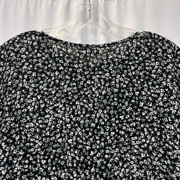 Maurices Womens Floral Short Sleeve Round Neck A-Line Hi Low Dress Size Large - Picture 5 of 8